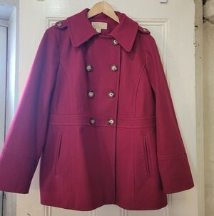 MICHAEL Michael Kors Red Pea Coat